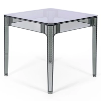 Ghost Square ruokapöytä 80 cm : läpinäkyvä moderni muotoilu