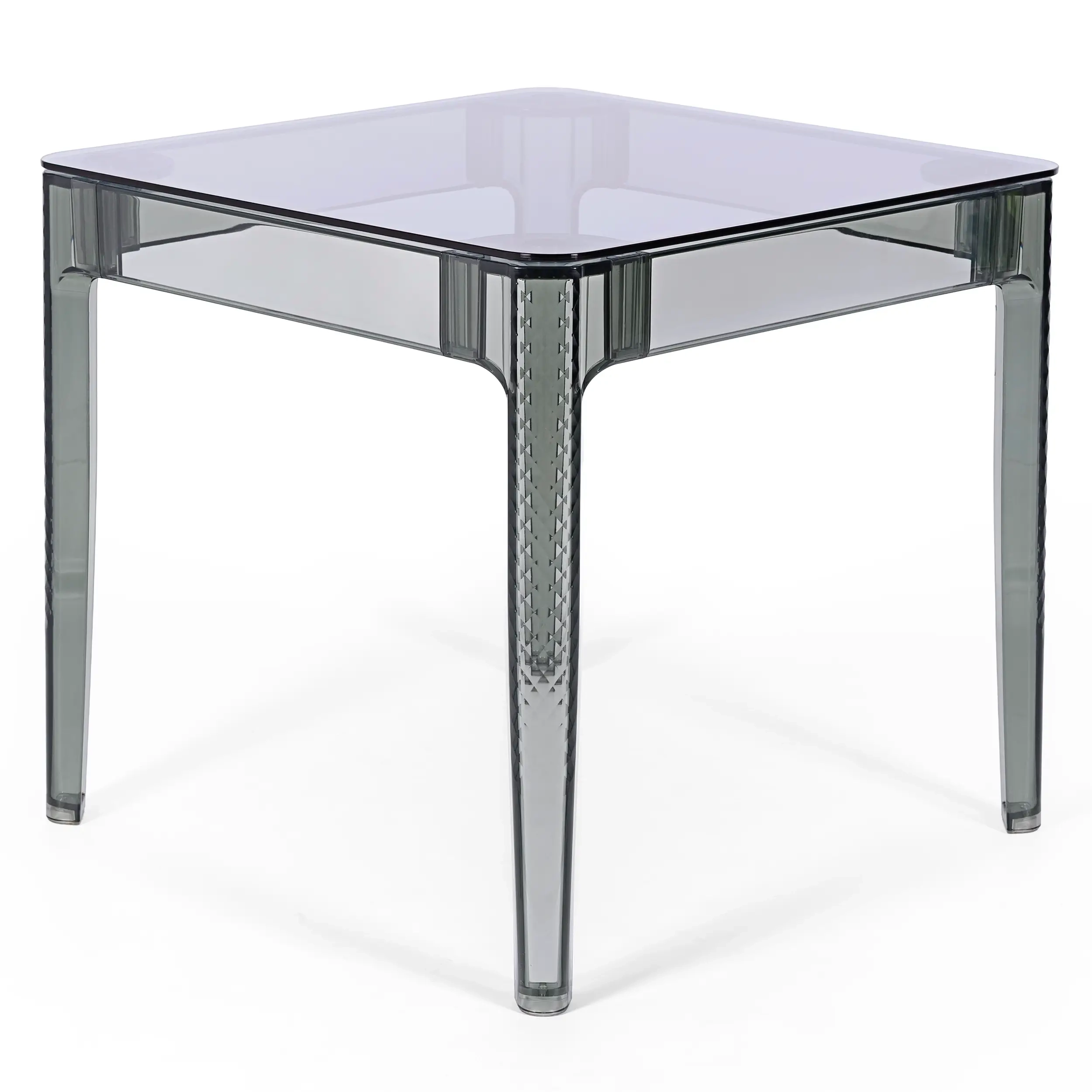 Kwadratowy stół jadalniany Ghost 80 cm: przezroczysty, nowoczesny design