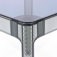 Kwadratowy stół jadalniany Ghost 80 cm: przezroczysty, nowoczesny design