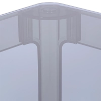 Kwadratowy stół jadalniany Ghost 80 cm: przezroczysty, nowoczesny design