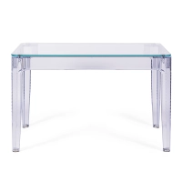 Ghost Table à manger rectangulaire 120x80 cm | Transparent et design moderne