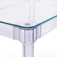 Ghost Table à manger rectangulaire 120x80 cm | Transparent et design moderne