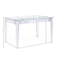 Mesa de Comedor Rectangular Ghost 120x80 cm | Diseño Transparente y Moderno