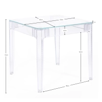 Ghost Square Table 60x60 cm | Transparent och minimalistisk design