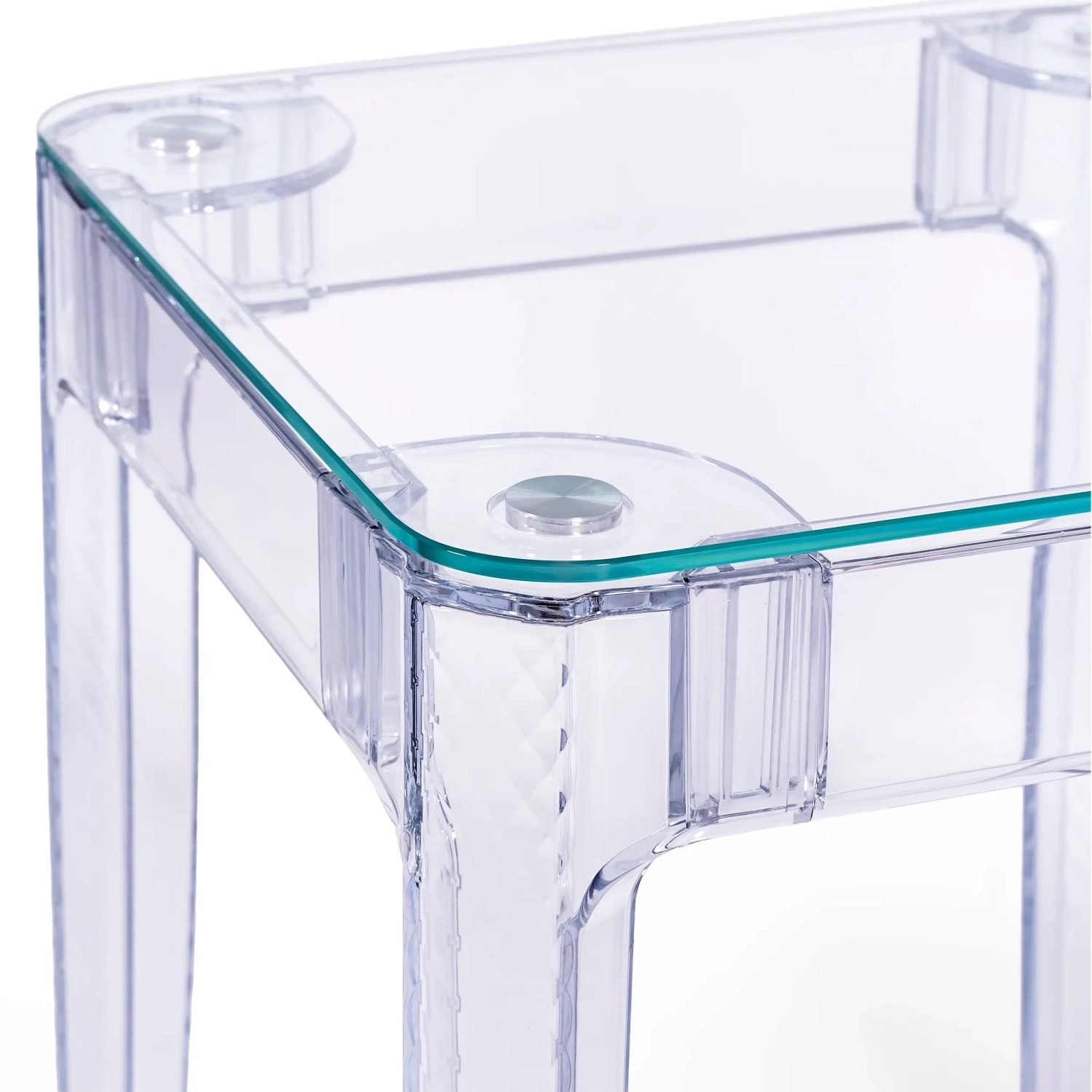 Mesa quadrada Ghost 60x60 cm | Design transparente e minimalista