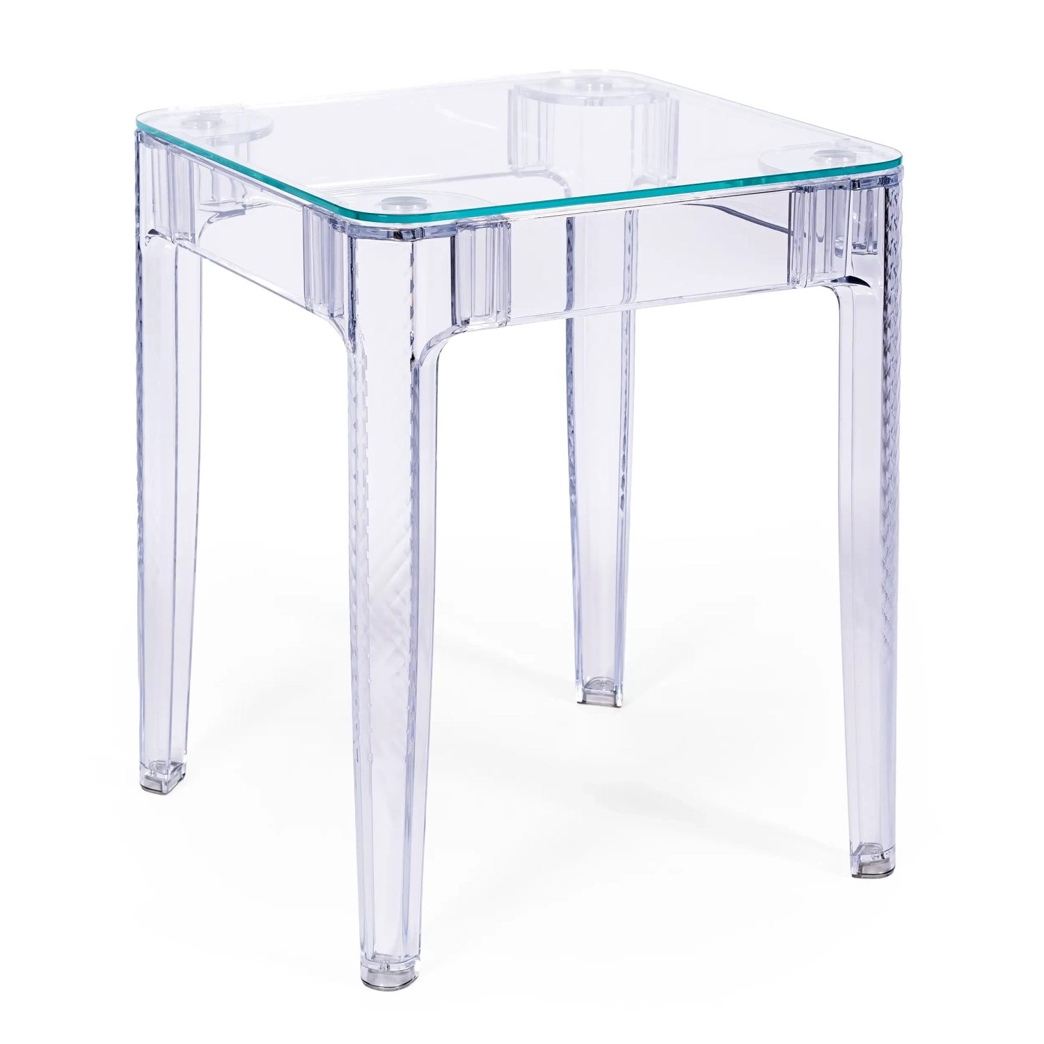 Mesa quadrada Ghost 60x60 cm | Design transparente e minimalista