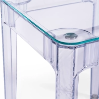 Mesa quadrada Ghost 60x60 cm | Design transparente e minimalista