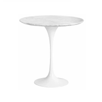 Inspiration Side Table Tulip Side Carrara Marble Ø50 cm | Mobelarium