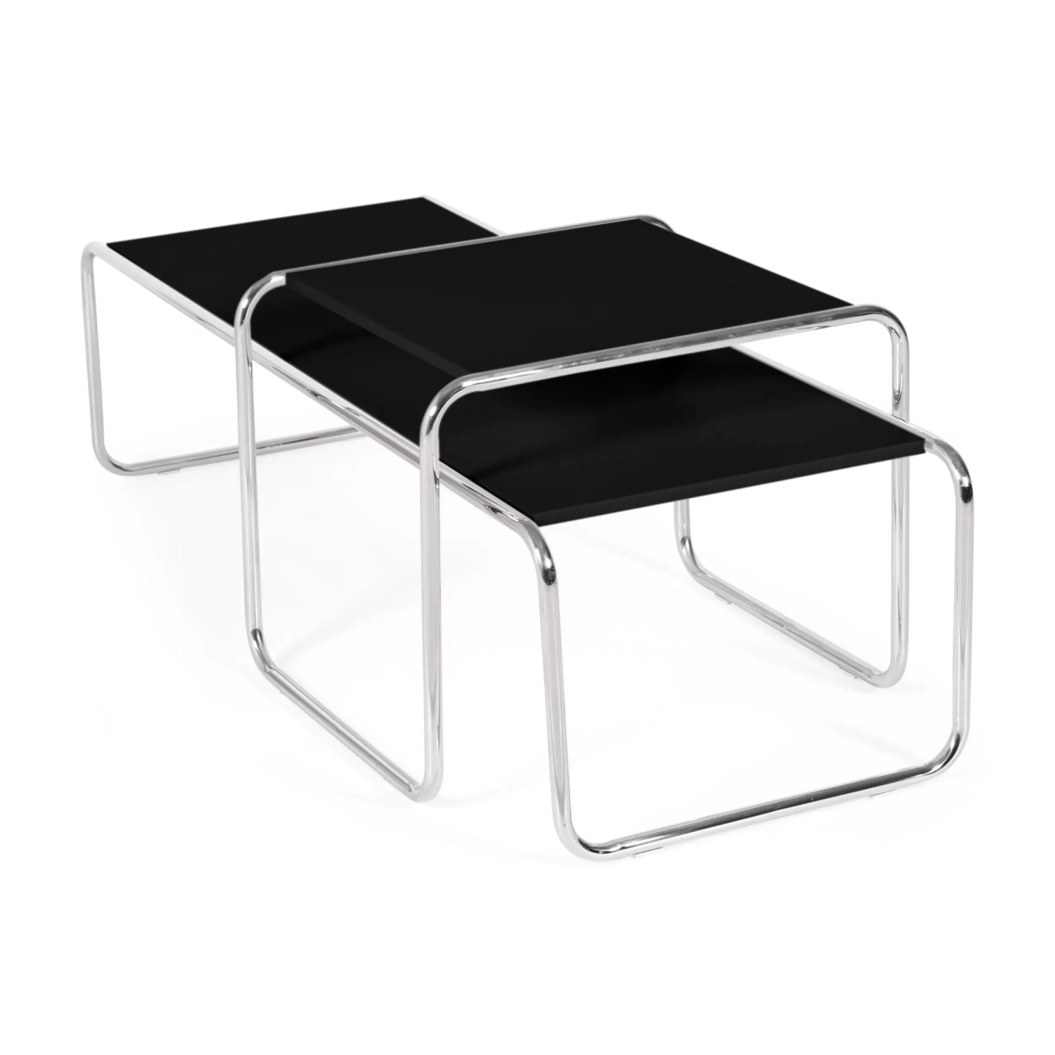 Set di tavolini d'ispirazione Laccio Breuer | Bauhaus Design | Tavolini da caffè e laterali