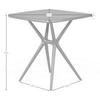 Puutarhapöytä Moises 72 cm | Moderni, kevyt ja kestävä | Sisällä ja ulkona