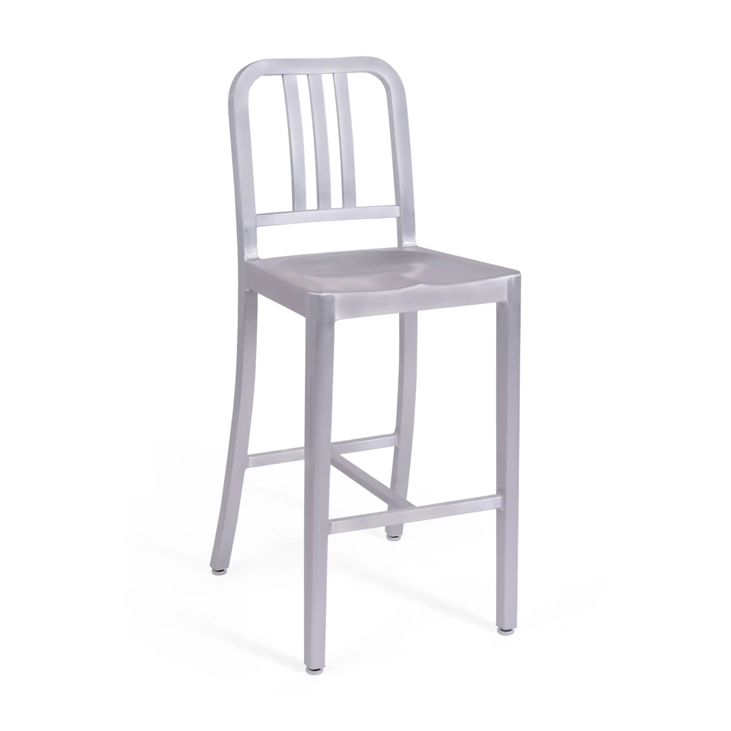 Tamborete Navi Army 66 cm em alumínio | Design industrial elegante