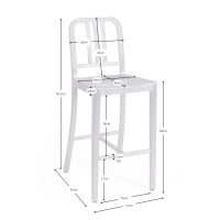 Stool Navi Army 66 cm of Aluminum | Elegant Industrial Design