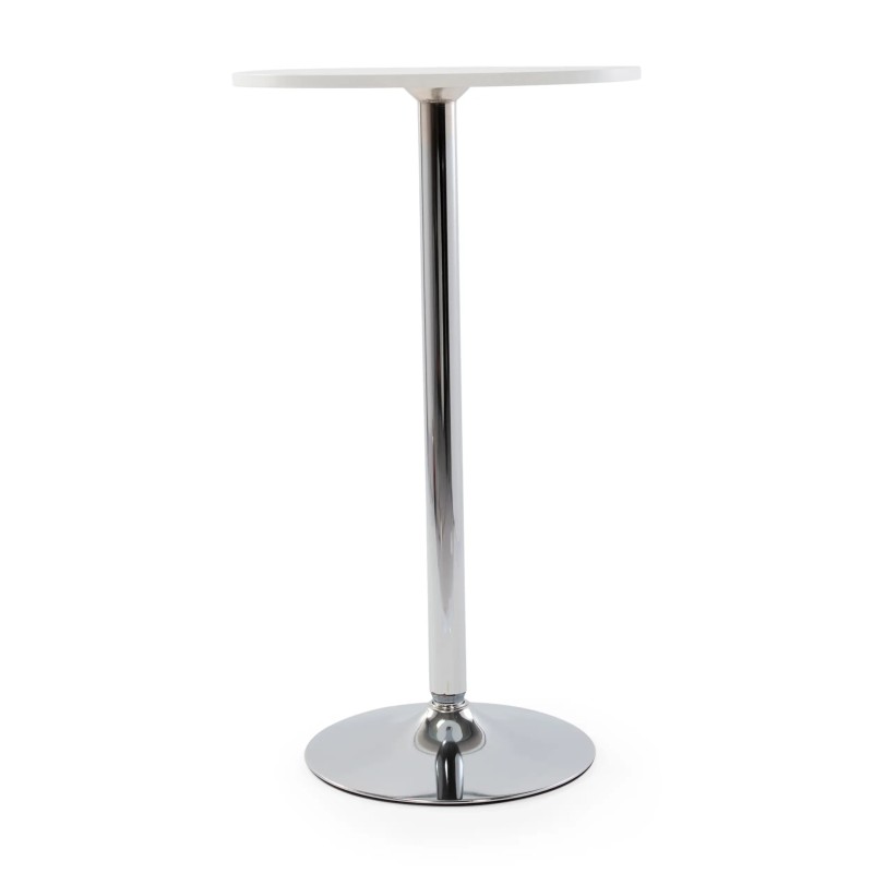 Mesa alta Boom 60 cm - Mesa moderna con base cromada para cocina o barra