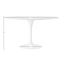 Tulip (120cm) Design Esstisch in Carrara Marmor - Mobelarium