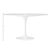 Inspiration Tulip 100Ø -taulukko Carraran marmorista - huonekalujen suunnittelu