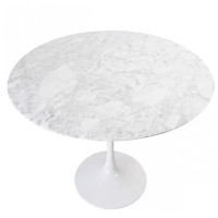 Inspirační tulipánový jídelní stůl v mramoru Carrara 120 cm - designový nábytek