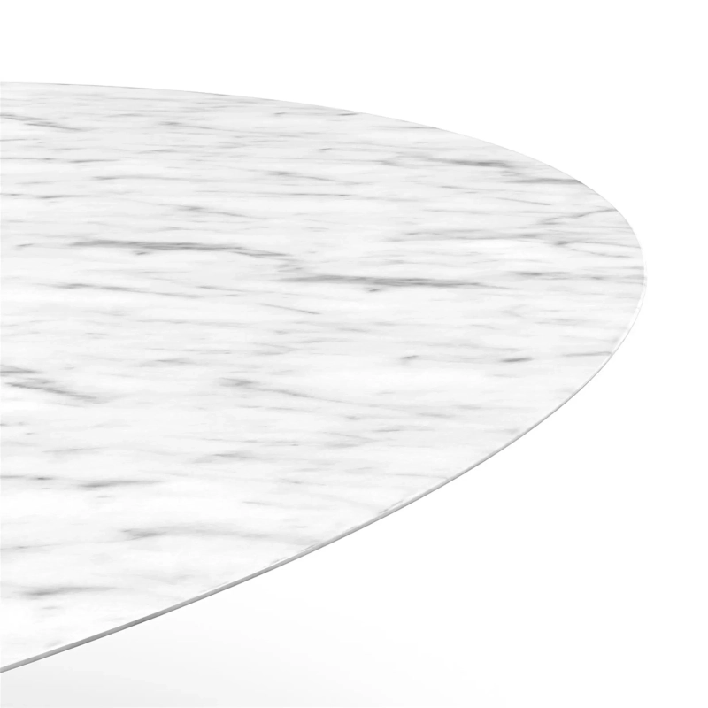 Mesa Oval Tulip 199 cm Mármol Carrara | Diseño Saarinen para Comedores de Lujo