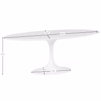 Ovale Tafel Tulip 199 cm Carrara Marmer | Saarinen Ontwerp voor Luxe Eetkamers