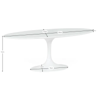Table ovale Tulip 199 cm Marbre Carrara | Saarinen Design pour salles à manger de luxe