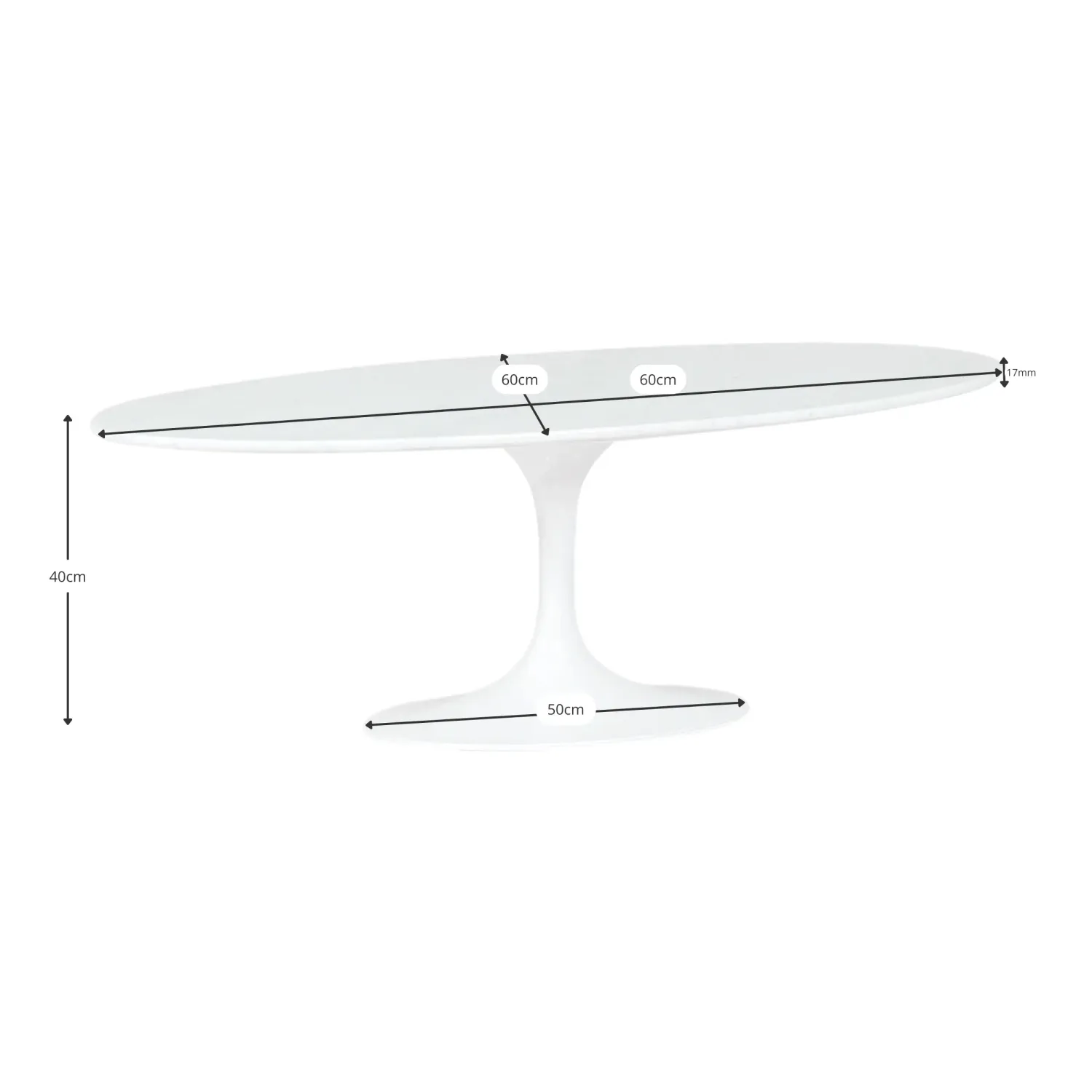 Tulip salontafel in Marquina marmer - Marmeren tafel - Design Furniture