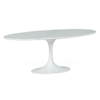Mesa Oval Tulip 199cm Mármol Carrara | Fabricación Italiana | Diseño Saarinen