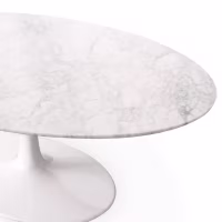 Ovaler Tisch Tulip 199cm Carrara Marmor | Italienische Herstellung | Saarinen Design