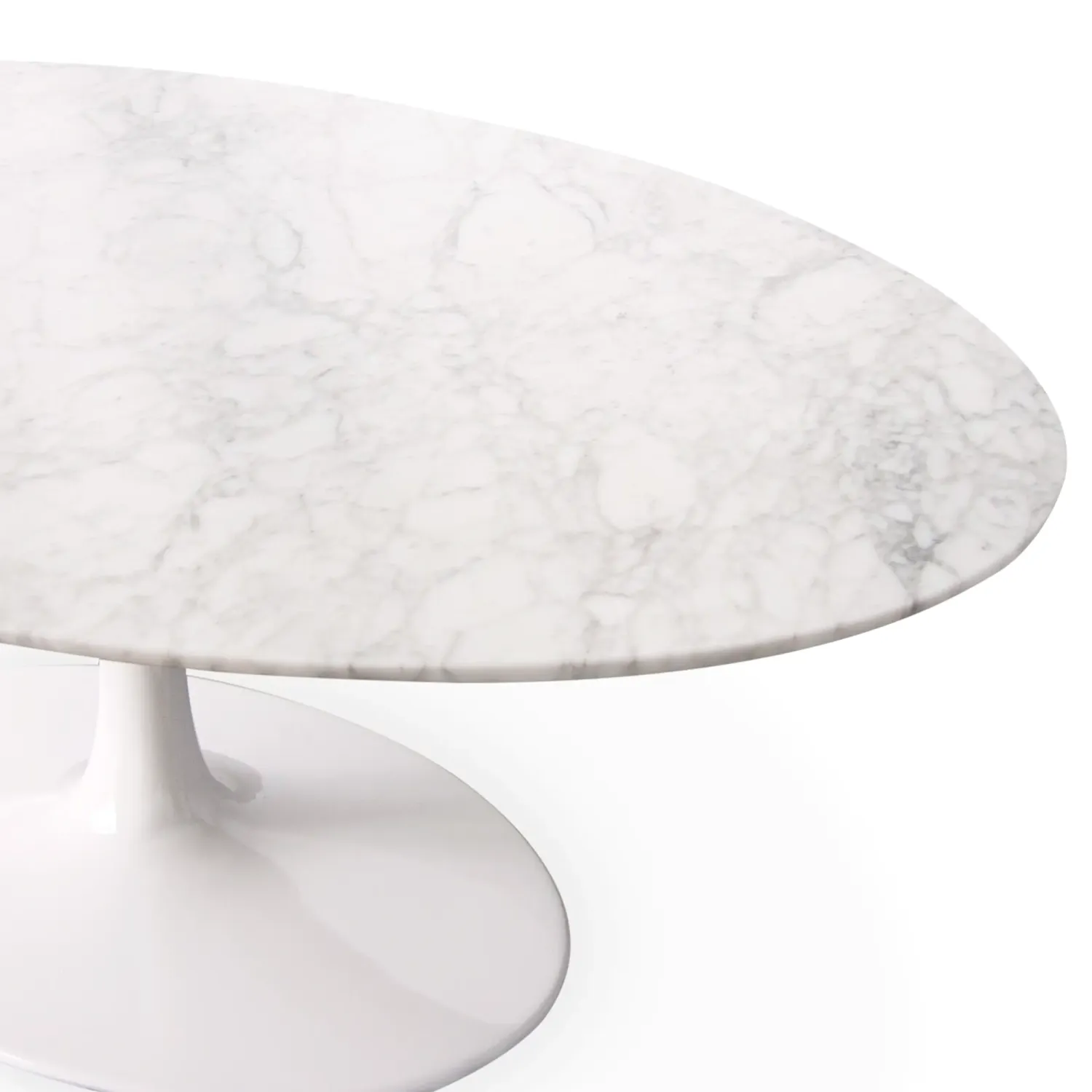 Ovaler Tisch Tulip 199cm Carrara Marmor | Italienische Herstellung | Saarinen Design