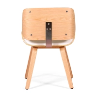 Chaise en bois d'érable contreplaqué Nordic avec coussin en simili cuir | Style Scandinave