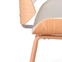 Maple Hout Multiplex Stoel Nordic met Kunstlederen Kussen | Stijl Scandinavisch