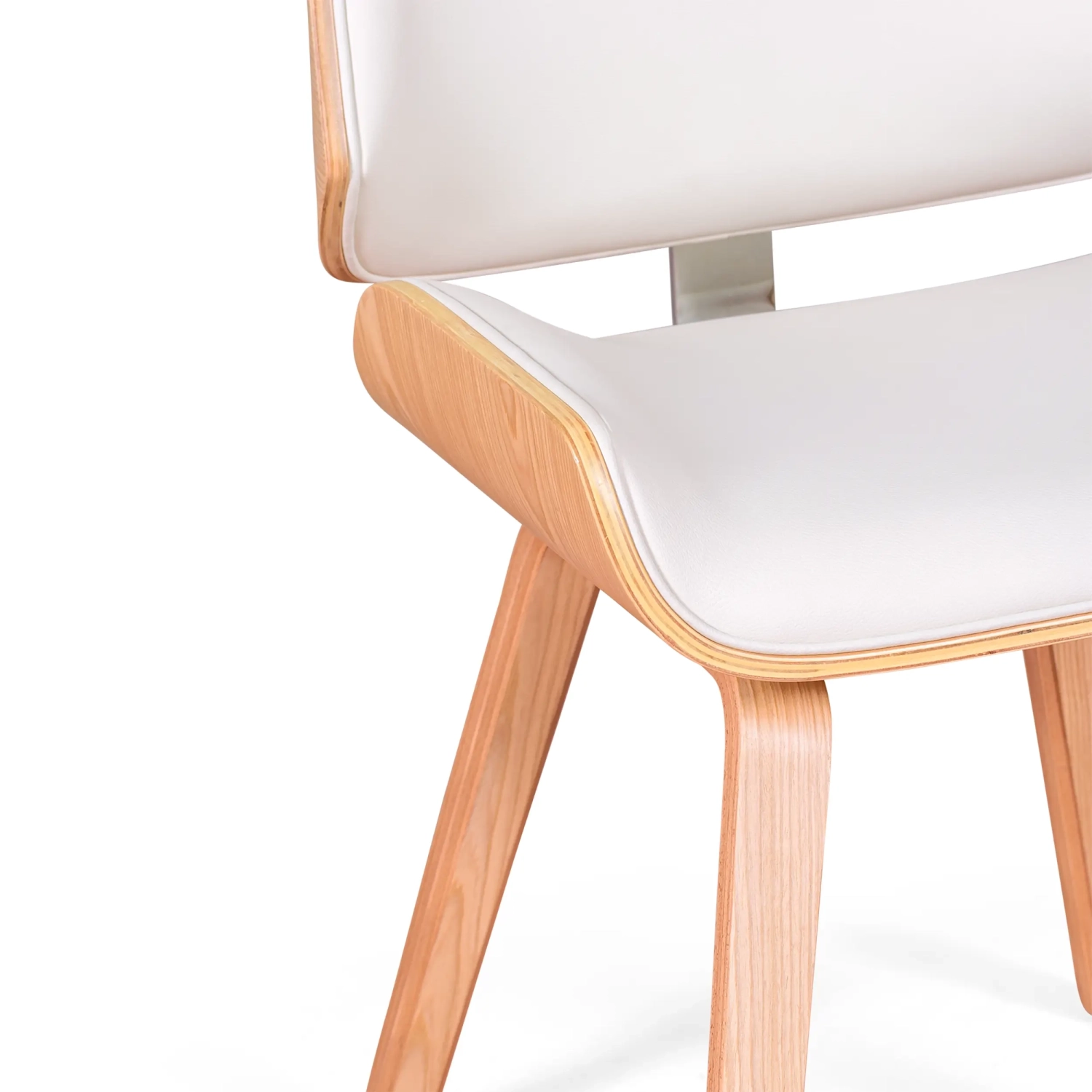Nordic Plywood Maple Wood Chair with Leatherette Cushion | Style Scandinavian