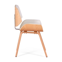 Chaise en bois d'érable contreplaqué Nordic avec coussin en simili cuir | Style Scandinave