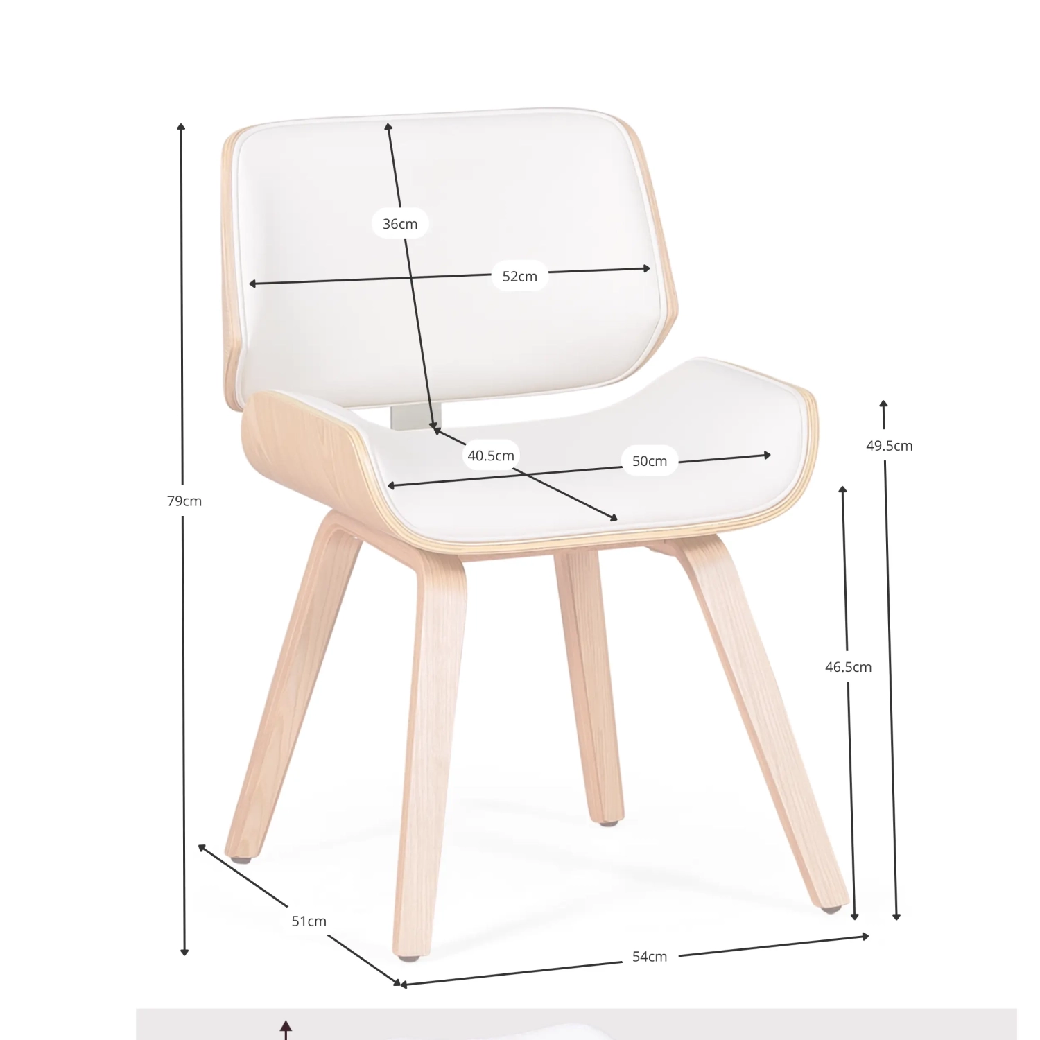 Silla Nordic Plywood en Madera de Arce con Cojín de Polipiel | Estilo Nórdico