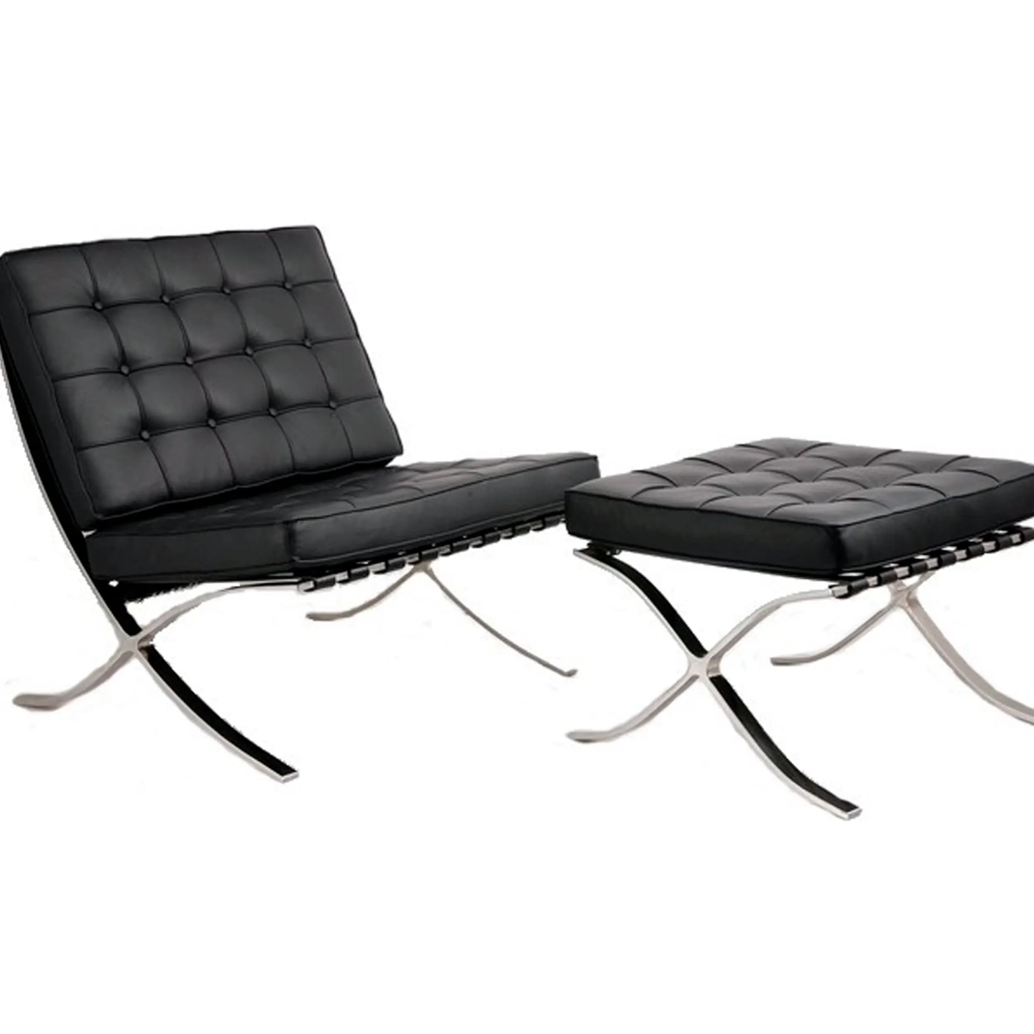 Inspiratie Barcelona stoel met kunstleren voetsteun - MuebleDesign