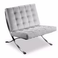 Barcelona Chair mit Ottoman aus Kuntsleder - Design Sessel - Mobelarium