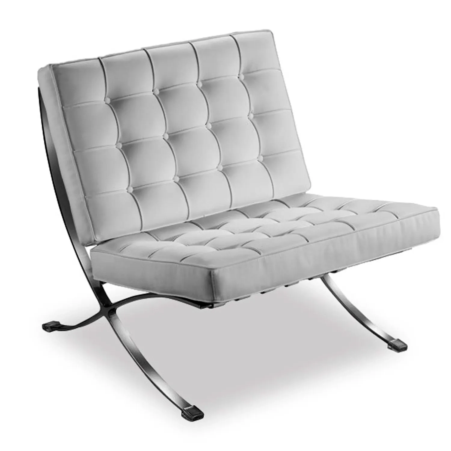 Barcelona Chair mit Ottoman aus Kuntsleder - Design Sessel - Mobelarium