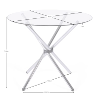 Mesa Redonda de Cristal 80 cm | Diseño Moderno para Cocina y Comedor