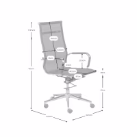 Mesh HB bureaustoel met fiber mesh wielen - Mobelarium