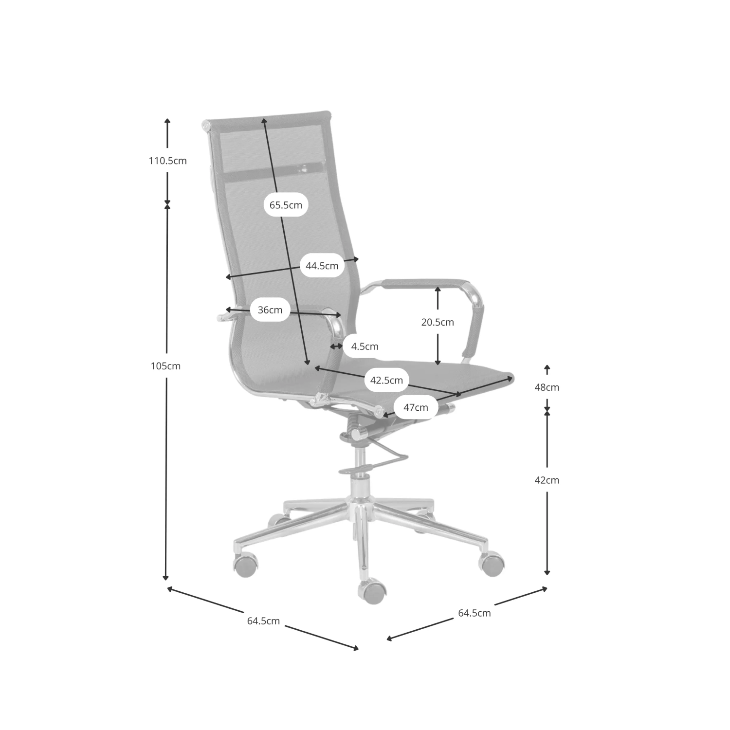 Mesh HB bureaustoel met fiber mesh wielen - Mobelarium