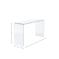 Stolik konsola Ice Console : 12 mm przezroczyste szkło hartowane
