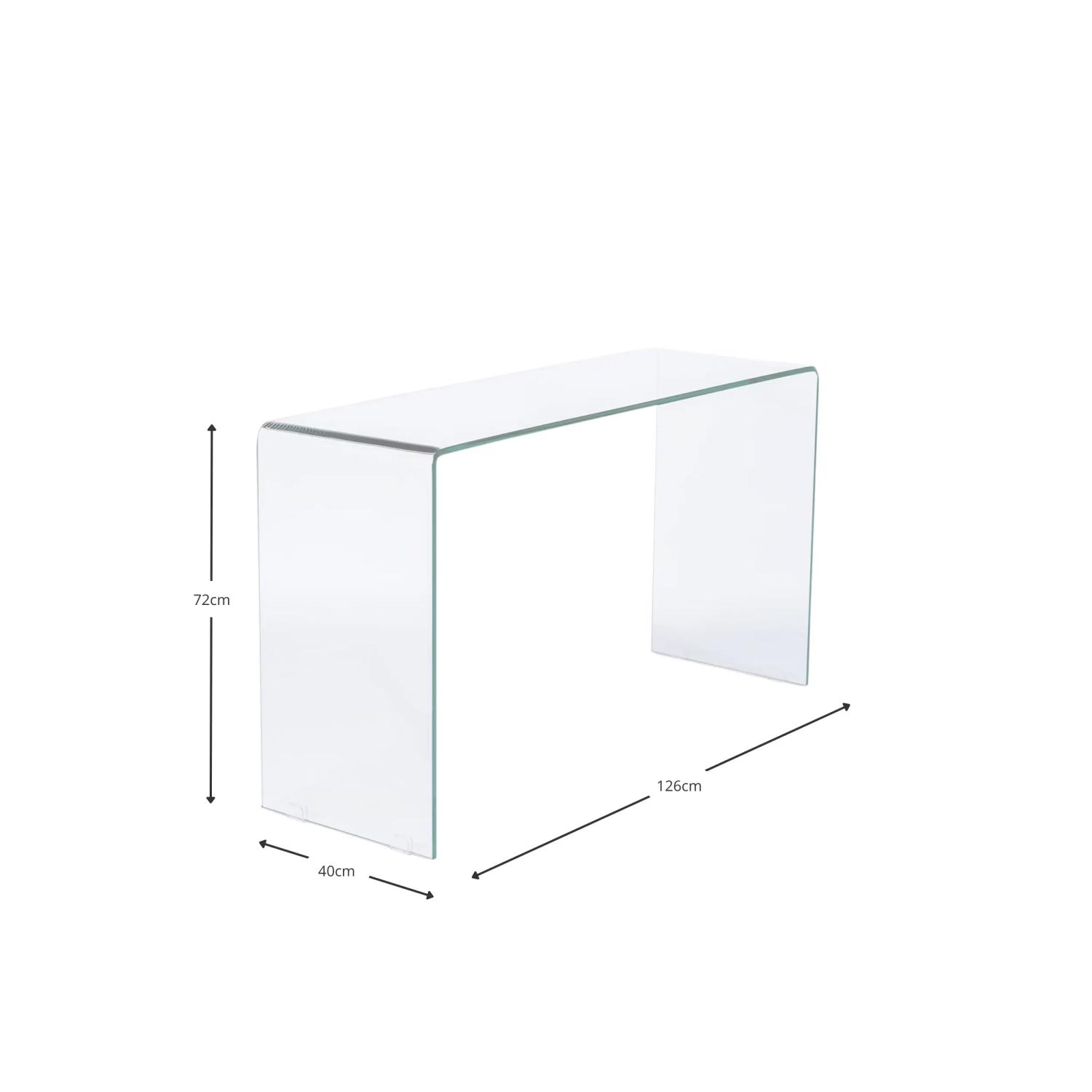 Nachtkastje Ice Console : 12 mm helder gehard glas
