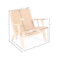 Fåtölj Catani CH25 | Skandinavisk design i ask och naturrep