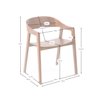 Skandynawskie krzesło dębowe z podłokietnikami Soho | Skandynawski minimalistyczny design