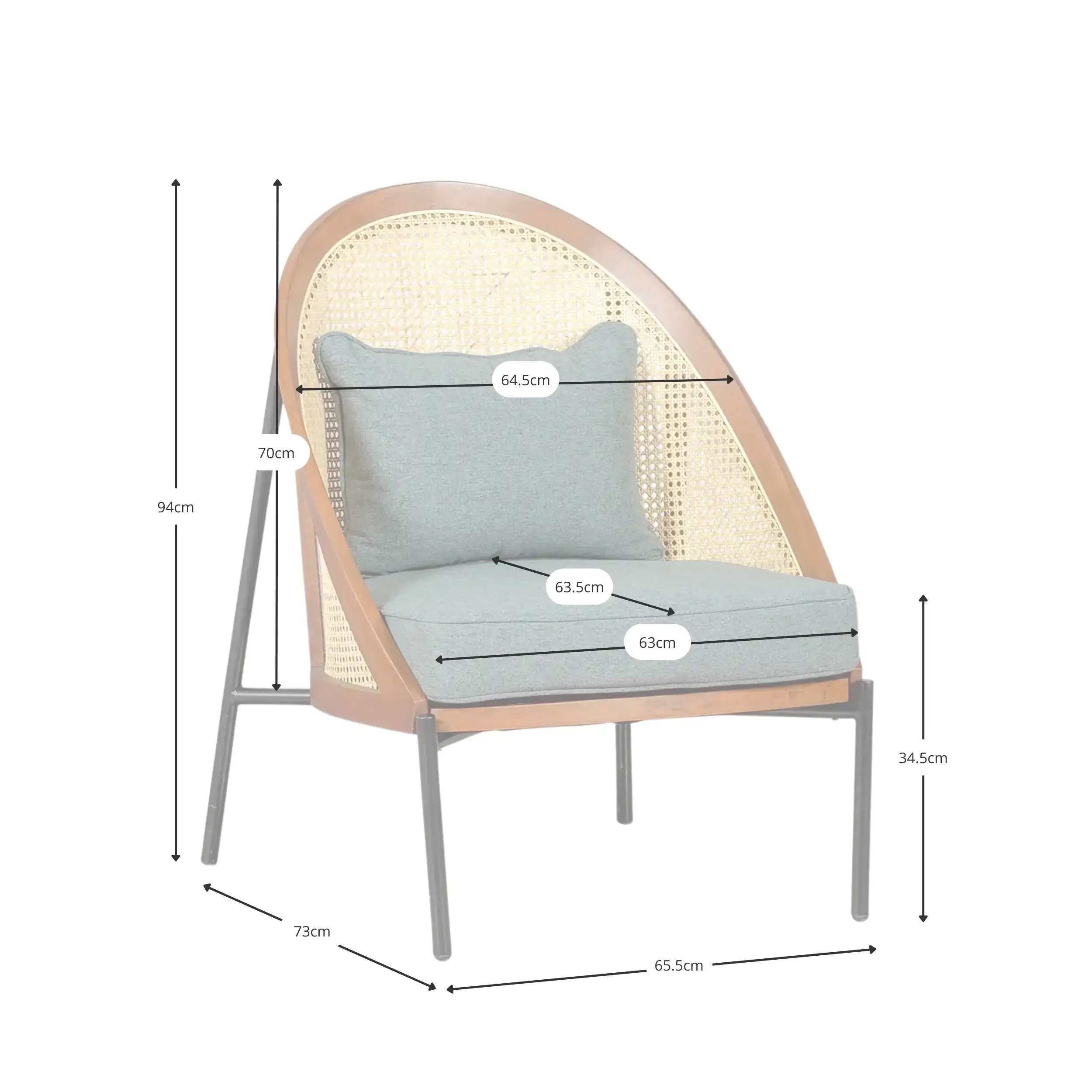 Robin Chair aus natürlichem Rattan - Rattanstühle - Mobelarium