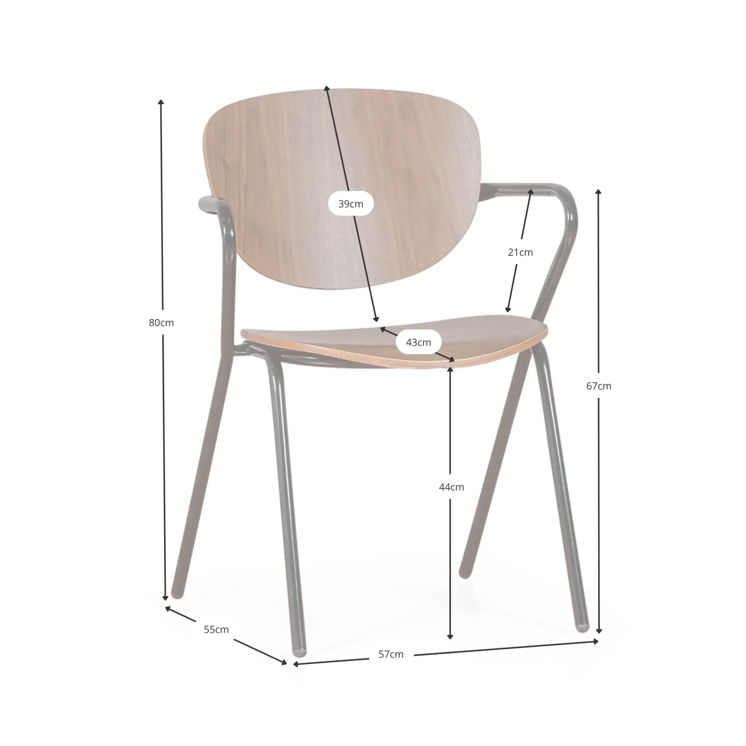 Silla industrial Alpha de madera nogal - Sillas de madera - Mueble Design