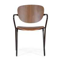 Silla industrial Alpha de madera nogal - Sillas de madera - Mueble Design