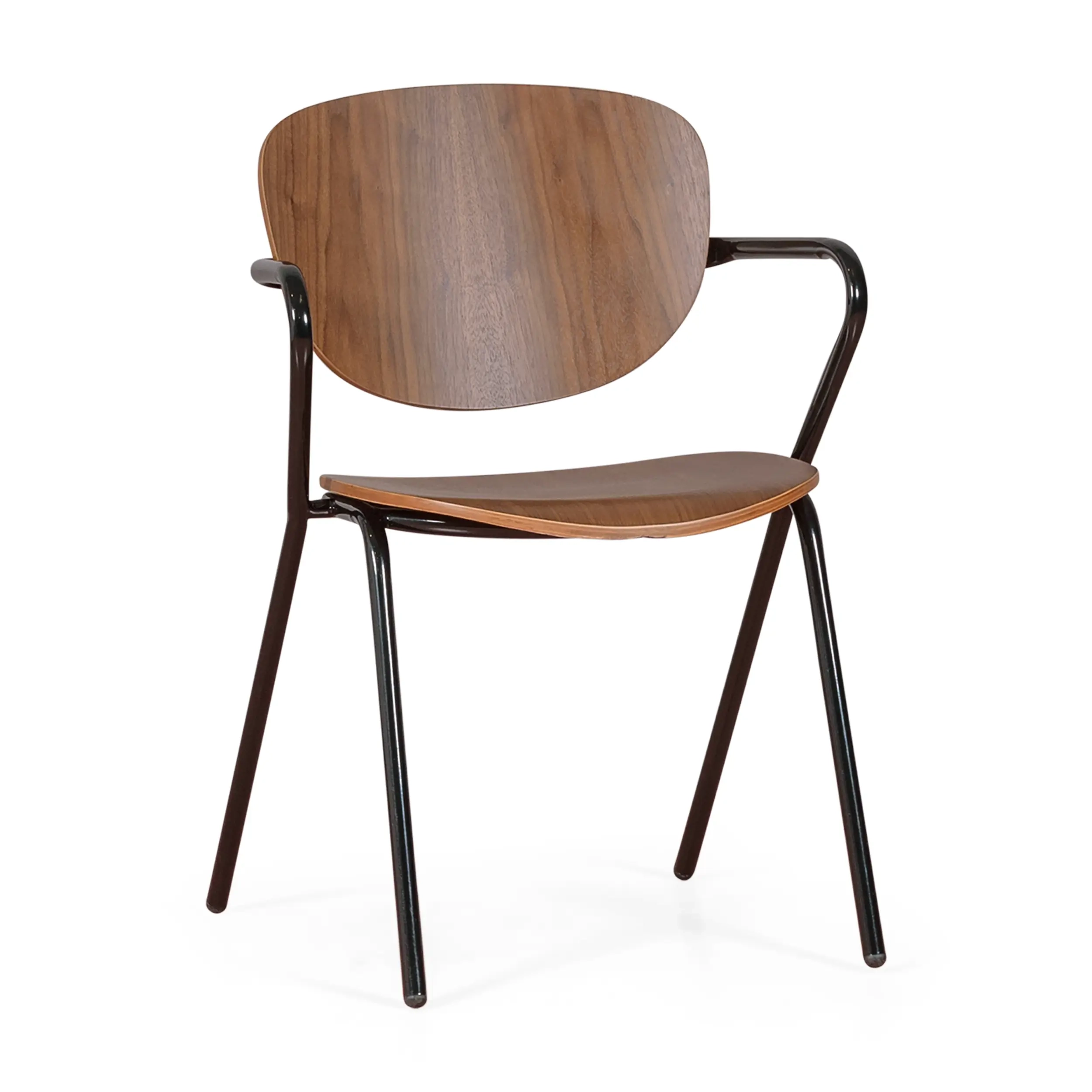 Industriële stoel Alpha in walnotenhout - Houten stoelen - - Stoelen - Industrieel - Stoelen Mobelarium