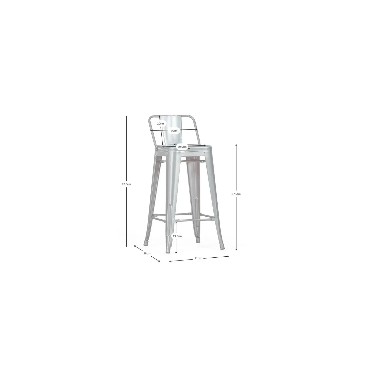 Replika stołka Tolix 66 cm - Mobelarium