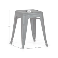 Hocker industriell Bistro 45CM Matt - Industrielle Hocker und Stühle