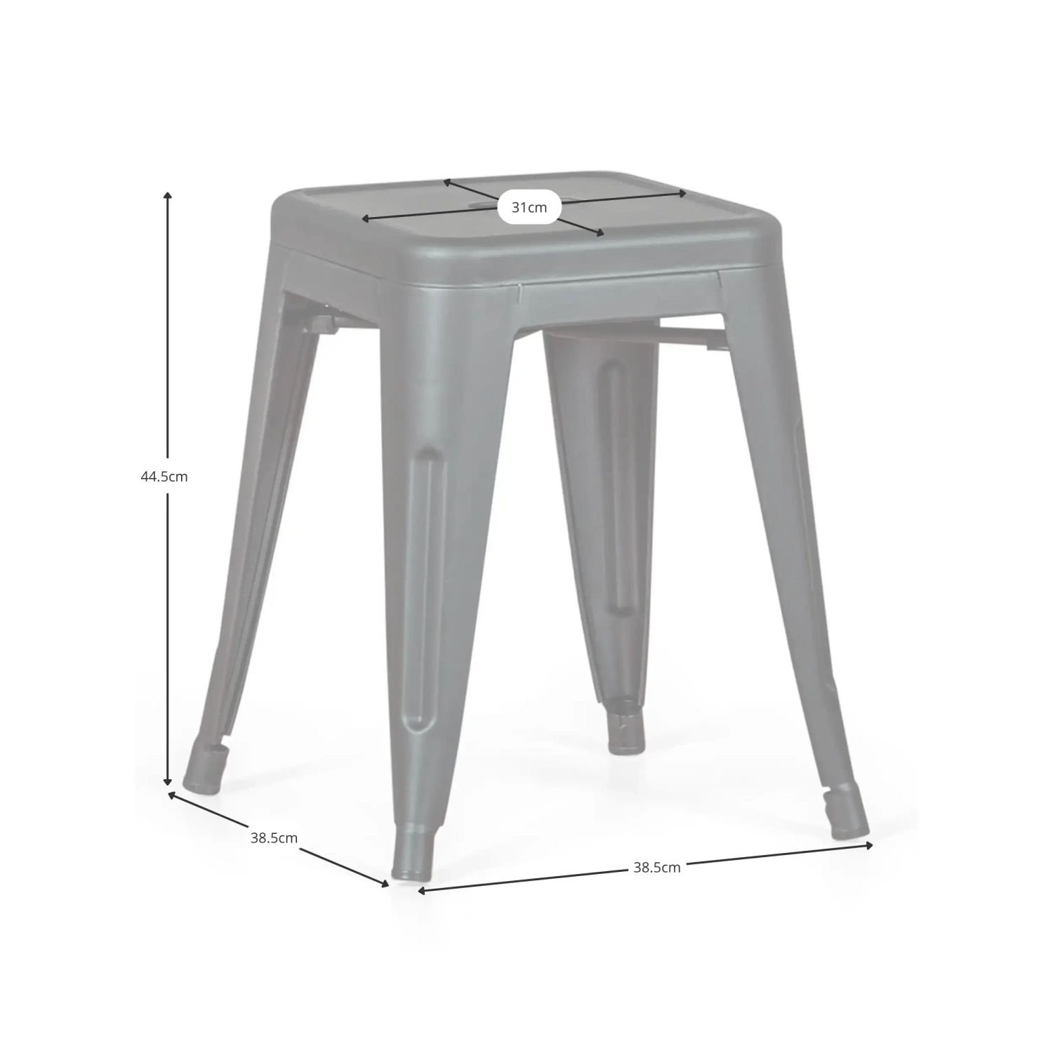 Sgabello industriale Bistro 45CM Matt - Sedie e sgabelli industriali