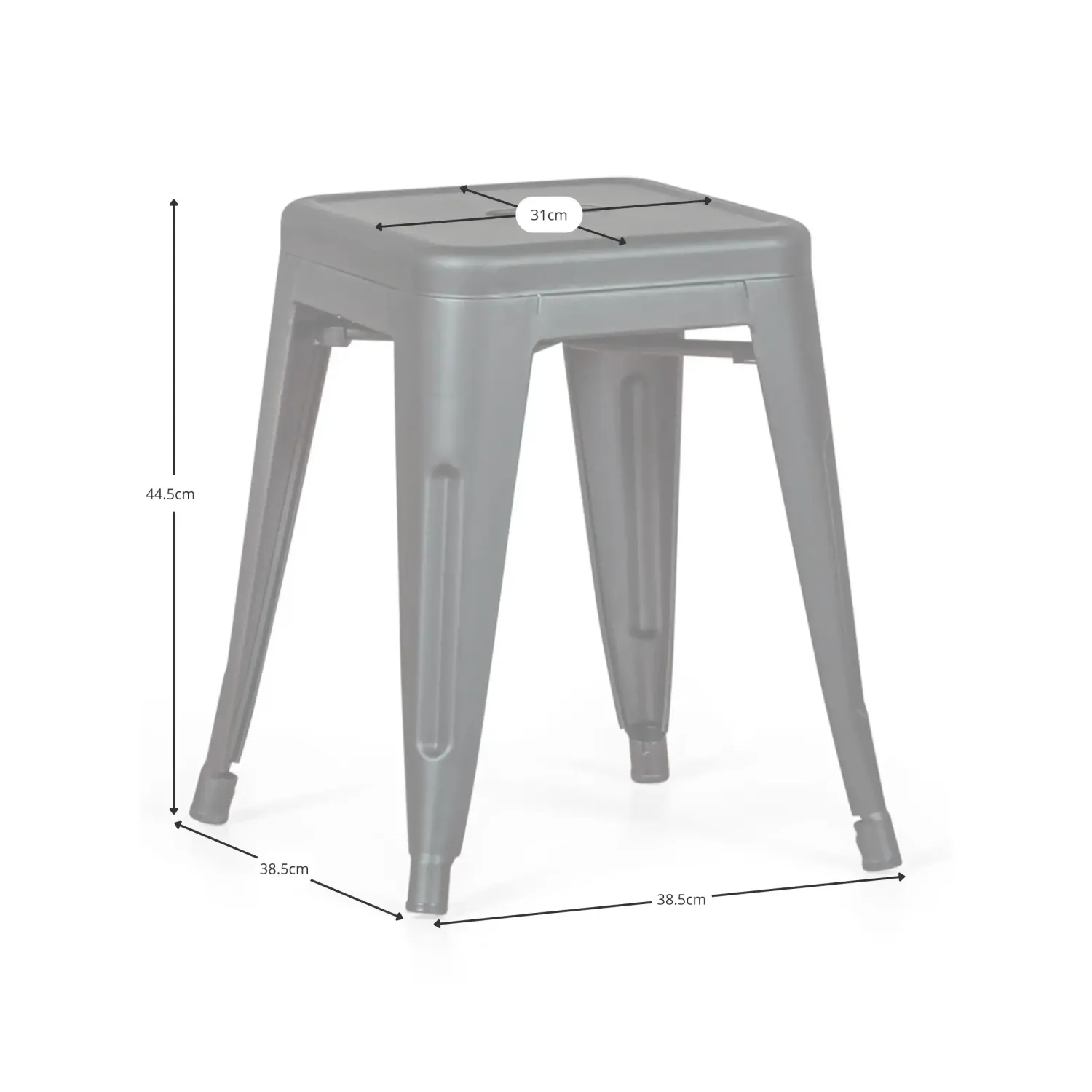 Taboret industrialny Bistro 45CM Matt - Industrialne krzesła i taborety
